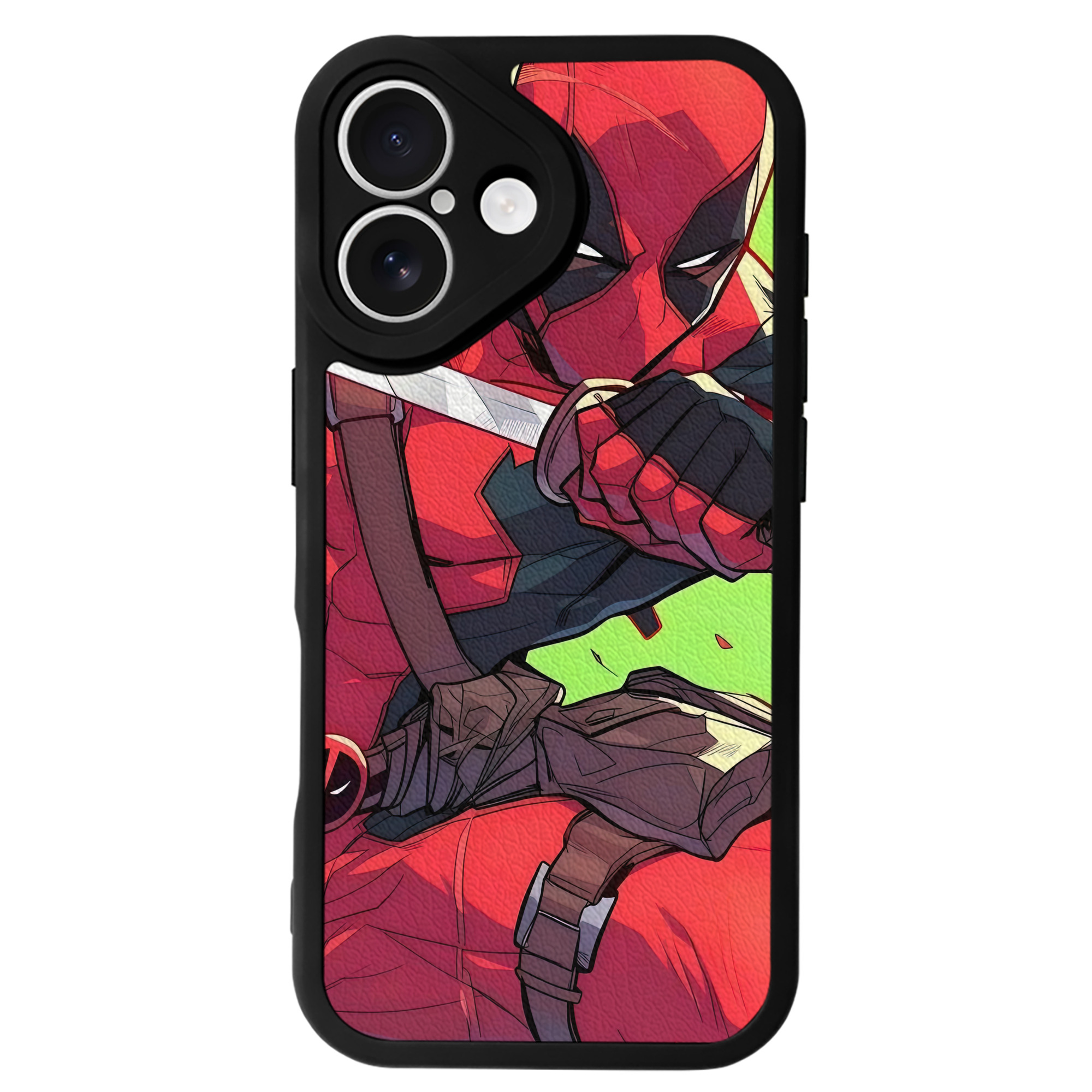 （画像用） Deadpool デッドプール 【iPhone 16シリーズ対応】シリコンスマホケース（レザー調） 材質：シリコン